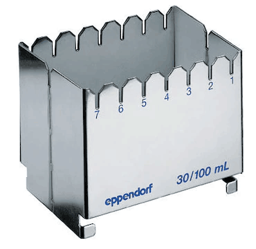 德國艾本德（Eppendorf）ReservoirRack,用于存放10mL、30mL和100mL試劑槽。最多可以放置7個試劑槽模塊或試劑槽