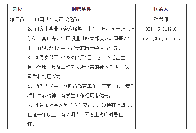 上海教師招聘